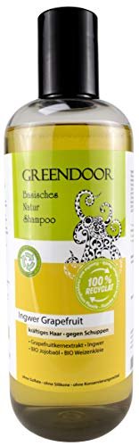 500ml Greendoor basisches Natur Shampoo Ingwer Grapefruit Männer-Shampoo kräftiges Haar gegen Schuppen, outdoor Aus Bio Ölen OHNE Silikon Sulfate Parabene, natürlich vegan Haarpflege men Naturkosmetik