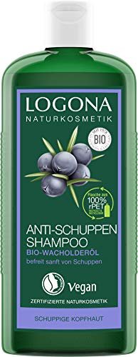 LOGONA Naturkosmetik Anti-Schuppen Shampoo Bio-Wacholderöl, Effektiv gegen Schuppen & Neubildung, Beruhigt gereizte & trockene Kopfhaut, Mit Bio-Pflanzenextrakten, Vegan, 250ml